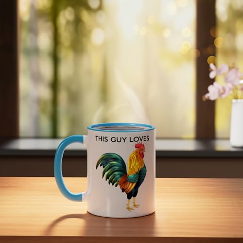 Taza de cerámica divertida para hombre gay, azul y blanca miniatura 3