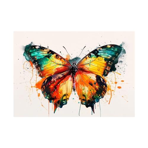 Peinture d'art de papillon pour sublimer un mur vide grand tableau moderne 80x120cm