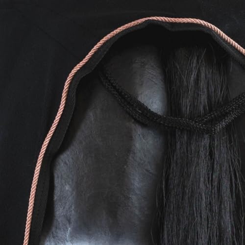 Foto von Marengos - Abschwitzdecke Modern Rosé | Fleecedecke mit Kreuzgurten, Frontverschnallung, Schweifkordel & roségoldenen Verzierungen | atmungsaktive Pferdedecke | Pferde Zubehör in Schwarz | 145 cm