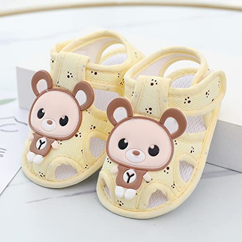 Baby Girl Boy Sandals Infant Toddler Shoes First Walkers Prewalkers Soft Sole Breathable Flat (Yellow, 3.5 Infant)3