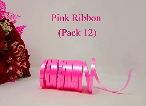 Image of Party Propz Curling Ribbons for Balloons - Pink (Pack 12)