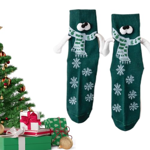 Paar sokken | 1 paar kerstpaarsokken - Magnetische nieuwigheidssokken, warme wintersokken, kerstcadeaus voor dames en heren - Afbeelding 8