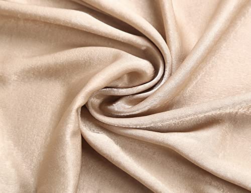Sherway 2 Panels 4.8 Feet X 10 Feet Biscotti Beige Thick Satin Wedding Backdrop Drapes, Non-Transparent Window Curtains For Party Ceremony Stage Decoration #TOP5