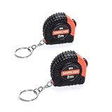 Spifllyer 2 Pack Small Key Chain Mini Tape Measure Retractable Measuring Tape 2M/6ft, Metric and Inch, Double Colored