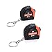 Spifllyer 2 Pack Small Key Chain Mini Tape Measure Retractable Measuring Tape 2M/6ft, Metric and Inch, Double Colored