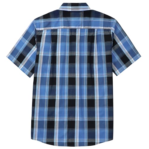 Image of Dubinik Mens Short Sleeve Button Down Shirts Soft Breathable Summer Vintage Regular Fit Lightweight Men's Casual Shirt