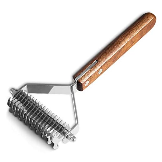 Premium 2-Sided Pet Dematting Undercoat Rake Comb for Dogs & Cats, Professional Grooming Tool - Safely Removes Loose Undercoat, Mats, Tangles and Knots. No More Nasty Shedding and Flying Hair.