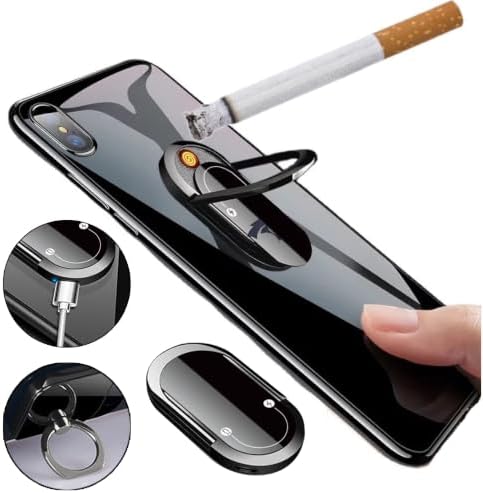Rechargeable Cigarette Lighter with Phone Ring Stand Holder image 5