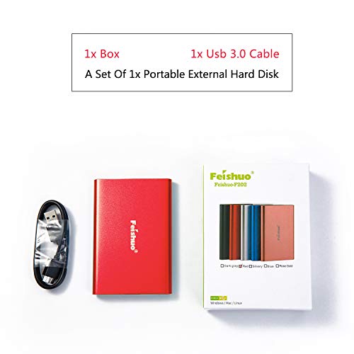 FEISHUO Tragbare externe Festplatte 1 TB, HDD USB 3.0 für PC, Mac, Windows, Linux, Android OS (1T, Rot) – Bild 8