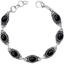 Gemstone Bracelet, Handmade Bracelet for Women, Silver Overlay Oval Gemstone bezel Silver Adjustable Bracelet, Gift