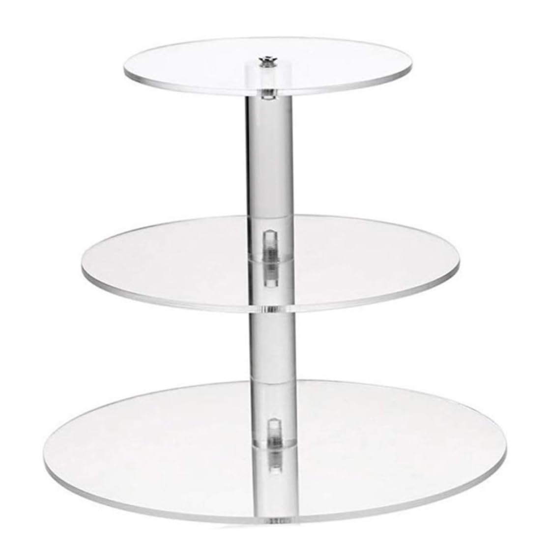 Tour dessert en acrylique transparent haut de gamme de 3 niveaux pour réception raffinée