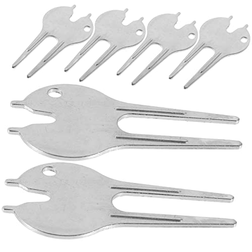 JUMPLAWN 6Pcs Portable Golf Divot Tool with Ball Marker Compact Fairway Repair Fork Essential Golf Accessories for and Lawn Care