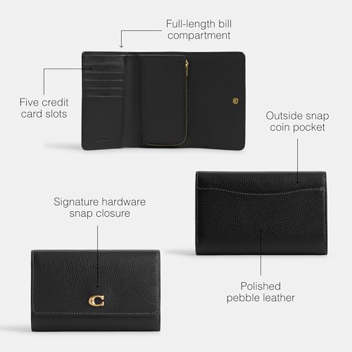 Coach Polished Pebble Leather Essential Medium Flap Wallet3