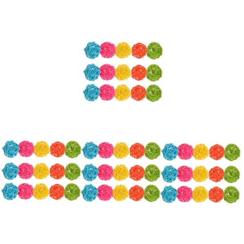 60 Pcs Wicker Rattan Ball Rattan Orbs Garden Tree Decoration Easter Basket Fillers Rattan Sphere Ball Decor for Table Aromatherapy Diffuser Balls Dining Table Banquet