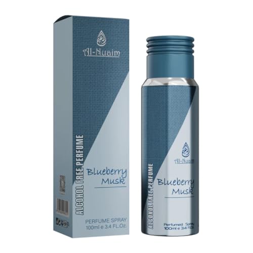 Image of AL-NUAIM 100ML BLUEBERRY MUSK PERFUME SPRAY FREE FROM ALCOHOL