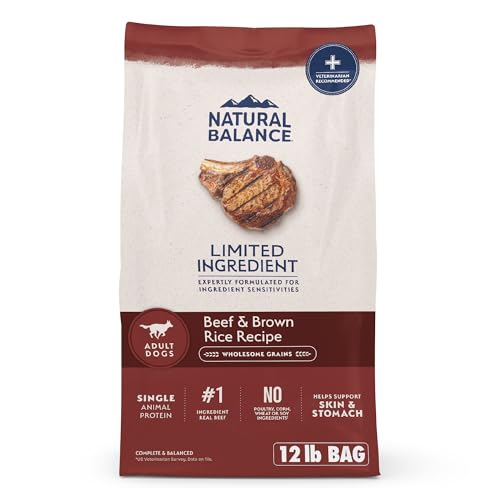 Natural Balance Limited Ingredient Adult Dry Dog Food with Healthy Grains, Beef & Brown Rice Recipe, 12 Pound (Pack of 1)