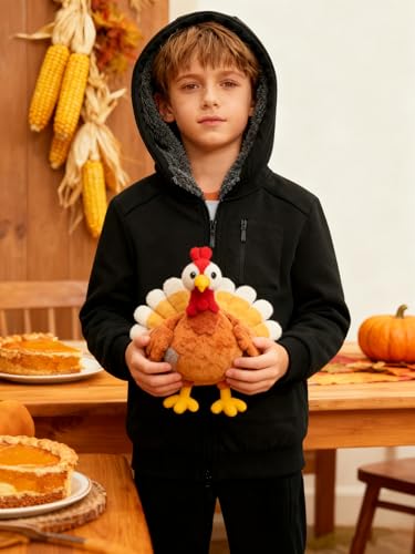Image of Boys Zip Up Hoodie Kid Hooded Jacket | Fleece Lining,Soft Warm coat,Fall Winter Outwear for 6-15 Years Unisex,Sweatshirt Suitable for School,Outdoor