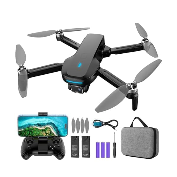 Mirason Drone with Camera, 1080P HD FPV Camera Drone with Brushless Motor, 2 Batteries, 360 Flips, Headless Mode, Gravity Control, 18 Mins Long Flight, Foldable Mini Drone for Kids and Beginner