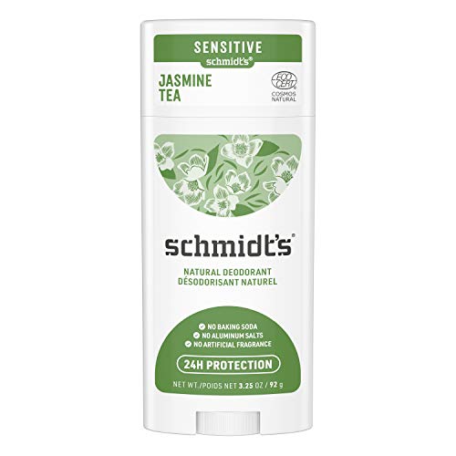Schmidt's Déodorant d'Origine Naturelle Stick Thé au Jasmin Efficace 24h Formule Pour Peaux Sensibles, Certifié Vegan 75g