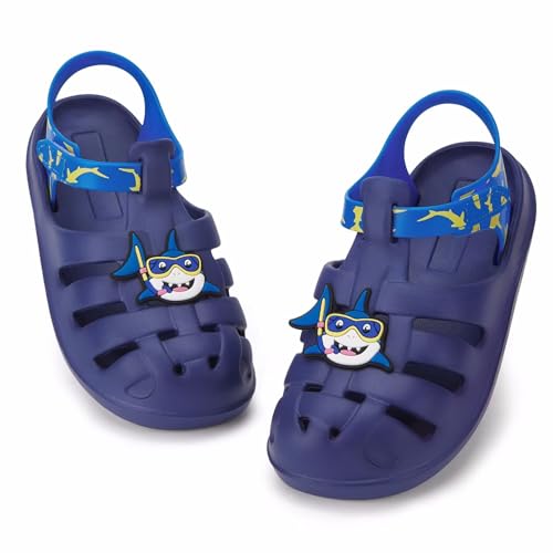 Image of FUNCOO PLUS Boys Girls Sandals Toddler Lightweight EVA Water Shoes Kids Closed Toe Fisherman Sandals Summer Beach Sports Shoes Outdoor