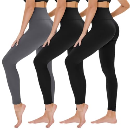 TNNZEET 3er Pack Leggings Damen High Waist Schwarz Leggins Blickdicht für Sport Gym