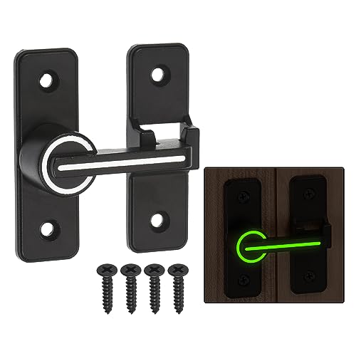 uxcell Barn Door Lock Latch, 180 Degree Sliding Barn Door Locks, Luminous Security Gate Latches for Barn Gate, Garden