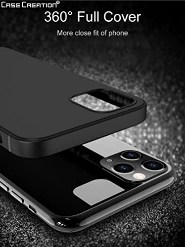 Image of Case Creation Compatible with Oppo Reno 4 Pro 2021 Back case, Oppo Reno 4 Pro Slim Flexible Smart Look case with 360 Camera All Angle Protection (Pure Black)