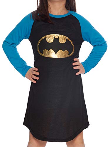 DC Comics Girls 'Batman Batgirl Gold Foil' Pajama Gown, Black, 4/5