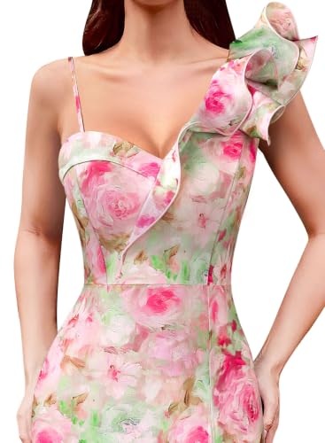 Image of VFSHOW Womens Ruffle One Shoulder Formal Prom Gala Maxi Dress Evening Gown