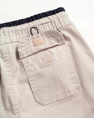 Tony Hawk Boys' Shorts - Basic Casual Pull On Stretch Fit Cargo Shorts (8-16), Size 8, Stone #TOP4