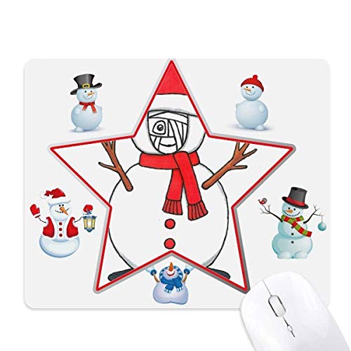 Tapis de souris bonhomme de neige avec branche et écharpe idée cadeau Noël
