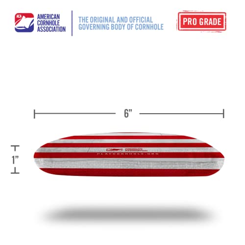 ACA Synergy Pro Professional Cornhole Bags Dual Sided Regulation 6x6 Set of 4 Besty Ross Stripes Red