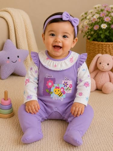 Image of EIO 100% Cotton Rompers Sleepsuits Jumpsuit Night Suits for Infants Newborn Baby Boys & Girls