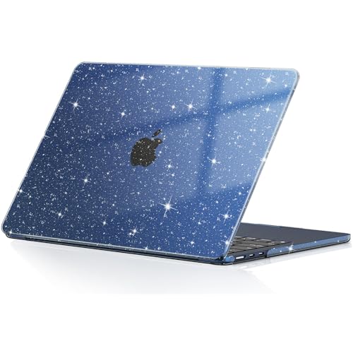 Image of EooCoo Case Compatible with MacBook Air 13 inch M4 2026 2025-2022 M3 M2 A3240 A3113 A2681, Hard Shell Scratch Resistant Protective Cover Compatible for MacBook Air 13.6 inch Case, Sparkly Midnight