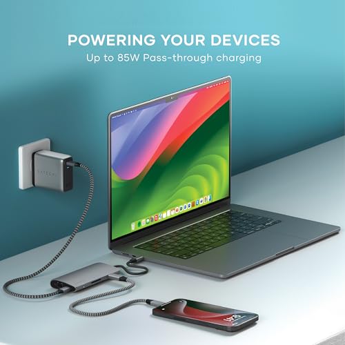 Image of Satechi 8-in-1 USB-C Hub V3, 8K HDMI, Multiport Adapter, Space Grey