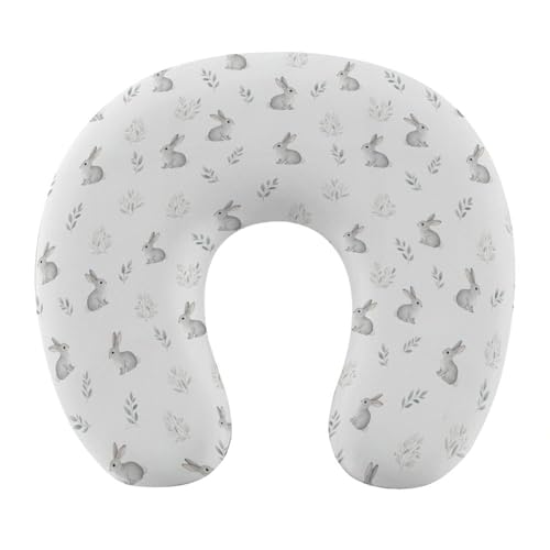 Image of Stylish U Shaped Travel Neck Pillow Memory Foam Chin Support Easter Bunny Rabbit Animal, Breathable Washable Cover for Airplane Car Office Decor