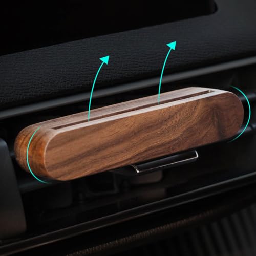 Image of 1-Pack Car Diffuser Vent Clip,Non-Electric Essential Oil Air Freshener, Refillable Walnut Wood Design, Interior Car Vent Diffuser Clips, Automotive Decoration Accessories (No Essential Oils)