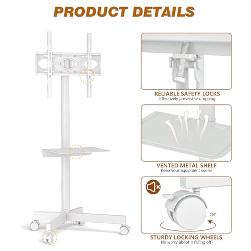 Soporte móvil para TV con ruedas para pantallas 27-60 pulgadas miniatura 5