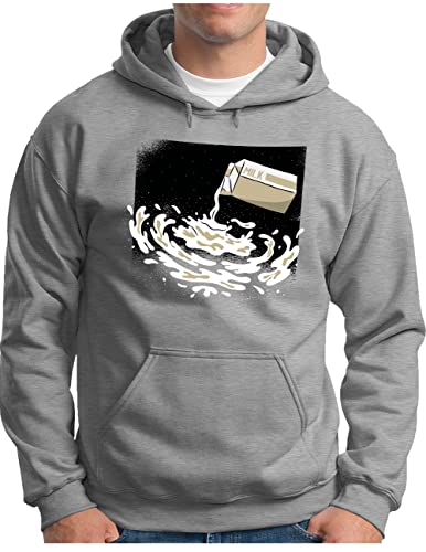 Sweat à capuche homme imprimé galaxie pull gris mélangé univers espace taille XXXL OM3