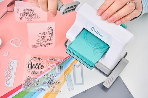 Image of Sizzix Sidekick Starter Kit 661770 Portable Manual Die Cutting & Embossing Machine for Arts & Crafts, Scrapbooking & Cardmaking, 6.35 cm Opening, 2.5 inch Opening, White