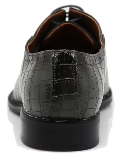 Image of Gator3N Men's Alligator Crocodile Print Oxfords Fashion Lace Up Dress Shoes