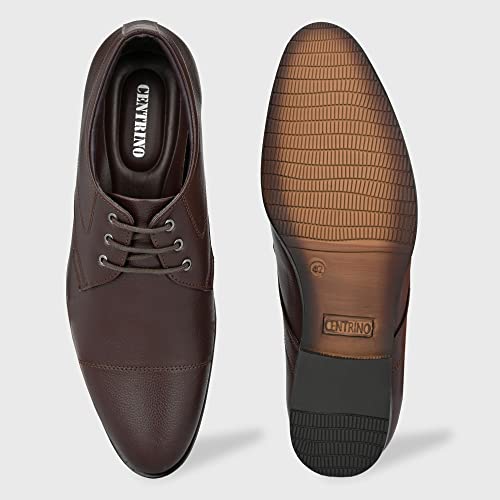 Image of Centrino Mens Formal Shoe |Elegant Lace Up Derby for Business & Casual Wear | Premium Craftsmanship for a Stylish & Sophisticated Look | Cushioned Insole for All-Day Comfort & Support (8685)