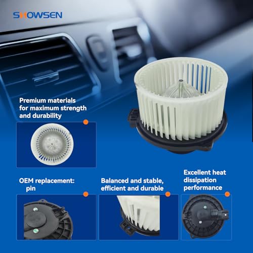 Image of SHOWSEN 700063 HVAC AC Heater Blower Motor with Fan for 2001-2007 Sequoia | Compatible with 2004-2006 Toyota Tundra OE# 871030C022