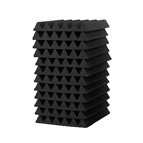 KingSaid 24 Pcs Acoustic Foam Panels Sound Proofing Foam Pads Studio Treatments Tool - 30x30cm