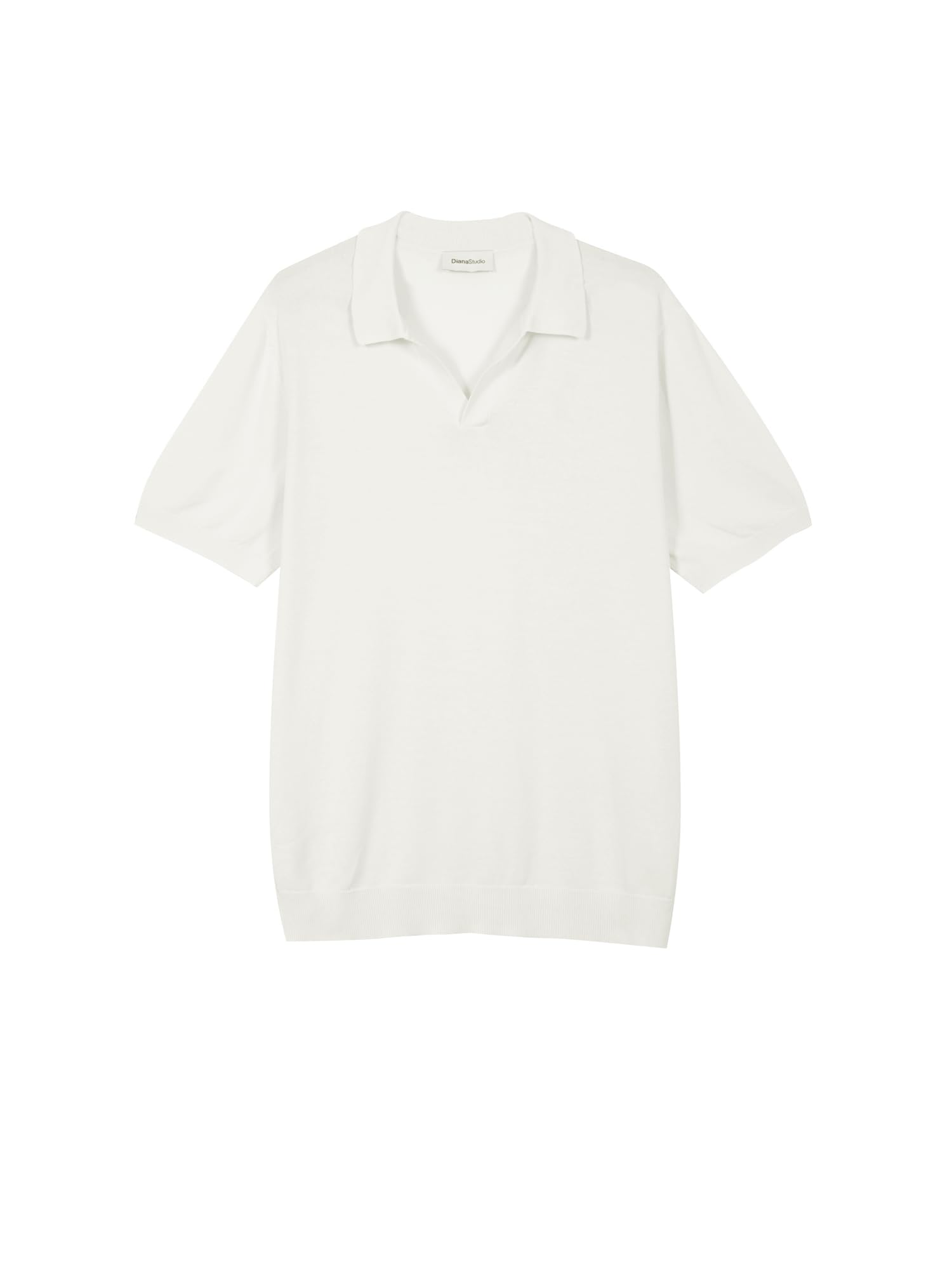 Diana Studio - Polo Rasata in Maglia senza bottoni, Uomo, 100% Cotone leggero extra ritorto, Maniche corte, Casual fit