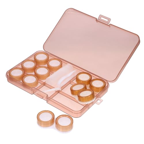 PLAFOPE Estuche Pequeño Transparente para Lentes de Contacto Caja de Almacenamiento Portátil para Viaje Resistente y Seguro con Diseño Vintage y Capacidad para Mantener Lentillas y