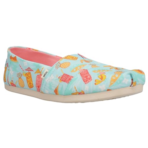TOMS Womens Alpargata Tropical Graphic Slip On Flats Casual - Blue2