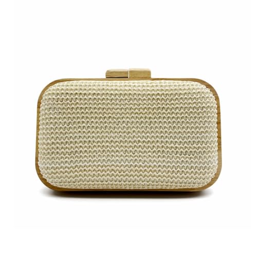 Image of Women Straw Clutch Purse Handwoven Summer Evening Bag Beach Straw Handbag Wedding Party Clutch Bag Wicker Purse