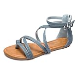 man made material Easy slip on style,provide you with comfortable all-day wear. TPR rubber outsole for all-day comfort and provides extra support. These fisherman's cross strappy flat sandals feature an adjustable closure.Stylish and comfortable. Aff...