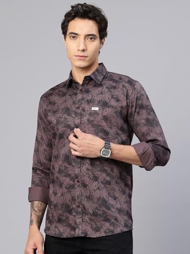 Image of Majestic Man Printed Pure Cotton Slim Fit Casual Shirt